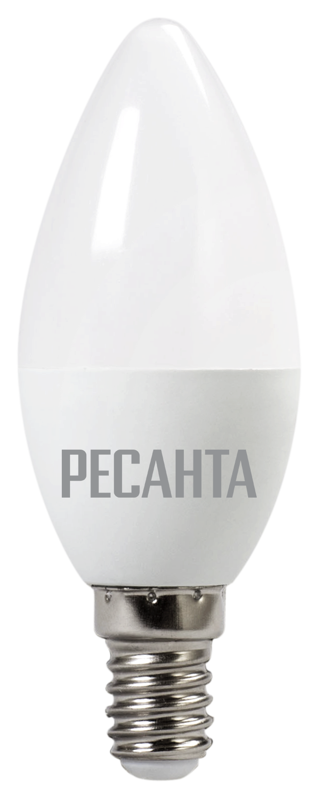 Лампа светодиодная РЕСАНТА LL-R-C37-6W-230-4K-E14