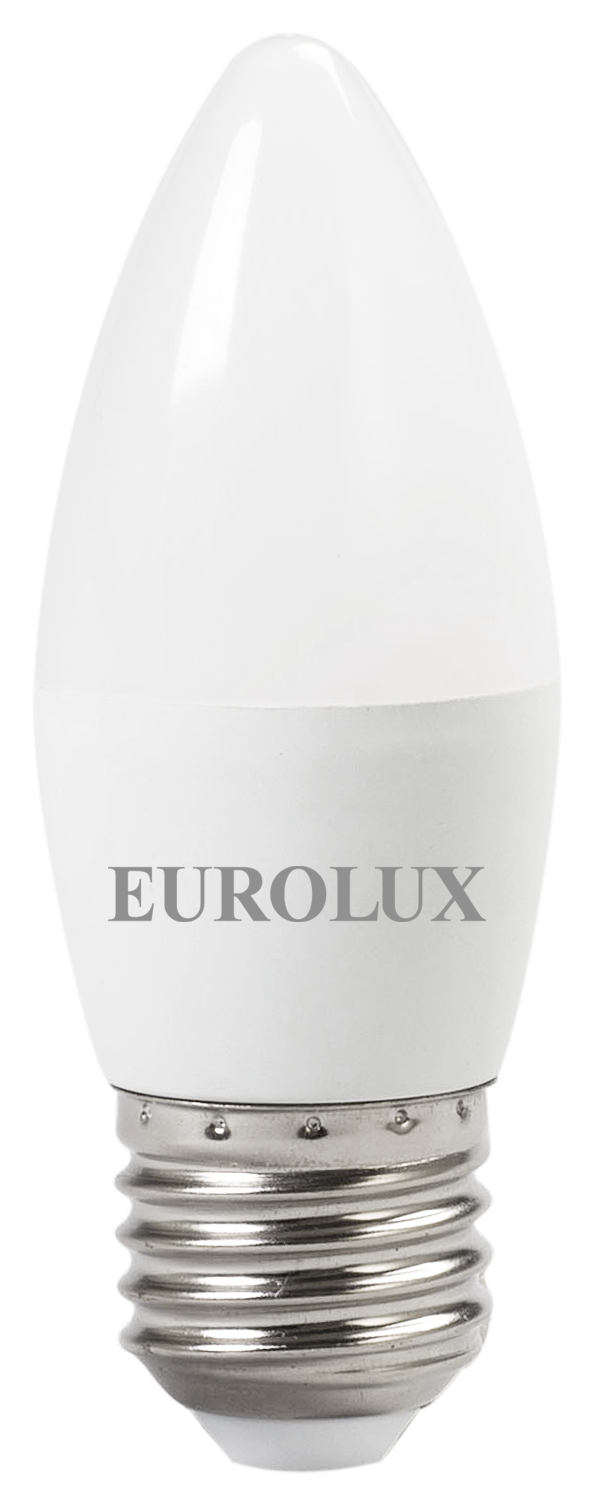 Лампа светодиодная EUROLUX LL-E-C37-6W-230-2,7K-E27